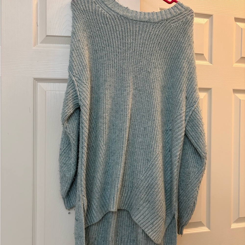 Women's Cozy Knit Sweater - Light Blue